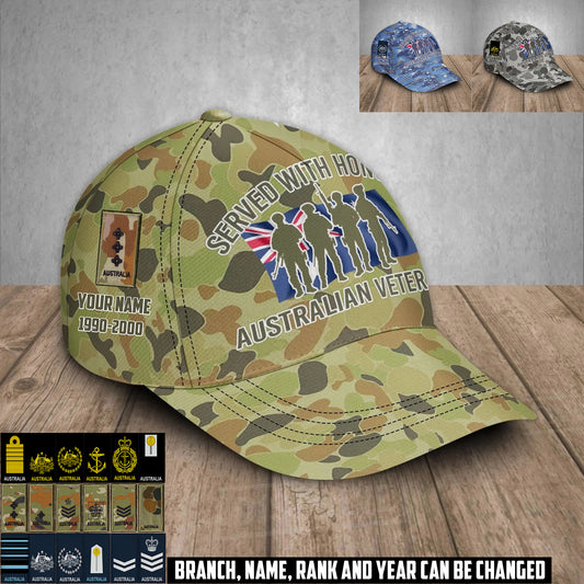 Personalized Rank, Year And Name Australia Soldier/Veterans Baseball Cap - 17676576