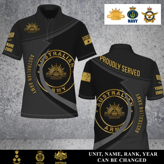Personalized Australia Soldier/Veteran Camo with Rank, Name And Year POLO All Over Printed - 17453664