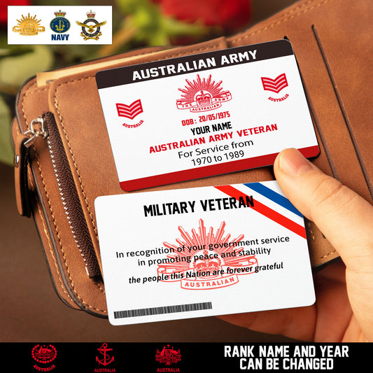Personalized Australia Soldier/ Veteran With Rank, Name And Year Aluminum Wallet Card - 17471808
