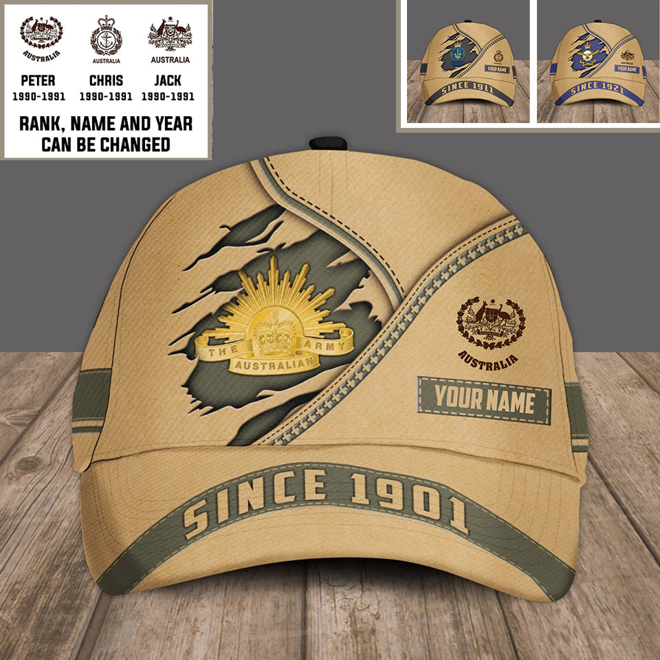 Personalized Rank And Name Australia Soldier/Veterans Baseball Cap - 17484768