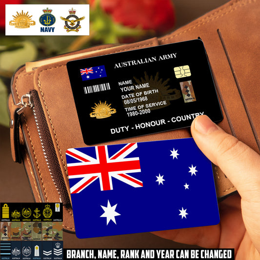 Personalized Australia Soldier/ Veteran With Rank, Name And Year Aluminum Wallet Card - 17521920