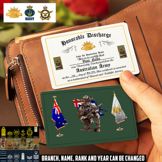 Personalized Australia Soldier/ Veteran With Rank, Name And Year Aluminum Wallet Card - 17503776