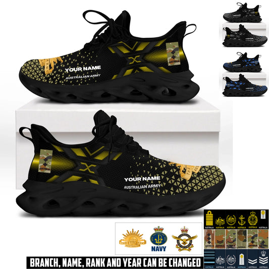 Personalized Australia Soldier/ Veteran With Name And Rank Men Sneakers - 17592768