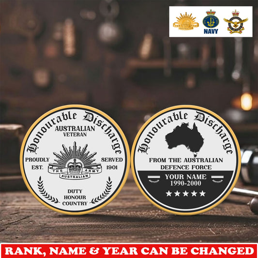 Personalized Australia Veteran/ Soldier With Rank,  Name And Year Challenge Coin - 17743968