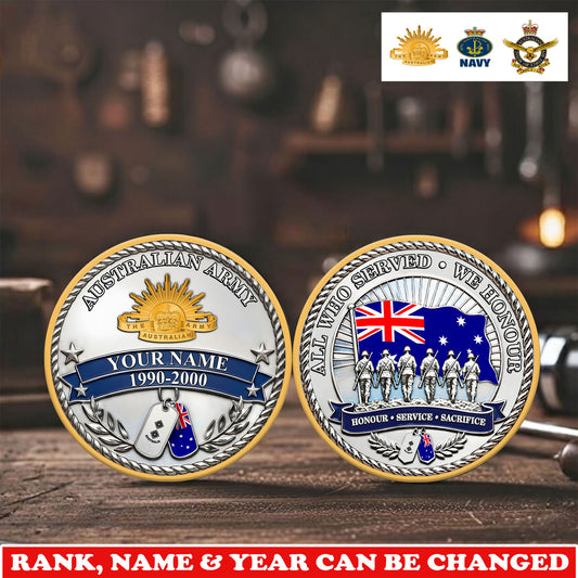 Personalized Australia Veteran/ Soldier With Rank,  Name And Year Challenge Coin - 17743104