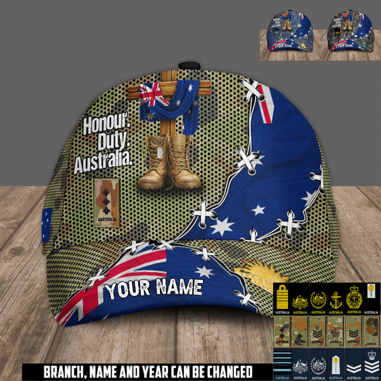 Personalized Rank And Name Australia Soldier/Veterans Baseball Cap - 17684352