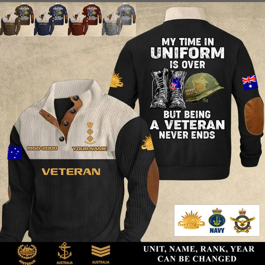 Personalized Australia Soldier/ Veteran With Name, Year And Rank Sports Sweatshirt - 17553024