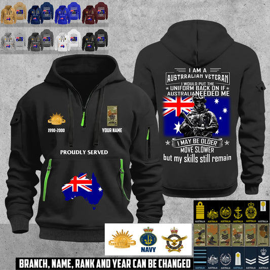 Personalized Australia Soldier/ Veteran With Name, Year And Rank Zip Hoodie Multicolor - 17667936