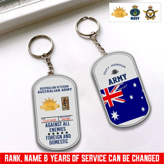 Personalized Rank And Name And Year Australia Soldier/Veterans Acrylic Keychain - 17681760