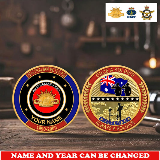 Personalized Australia Veteran/ Soldier With Name And Year Challenge Coin - 17742240