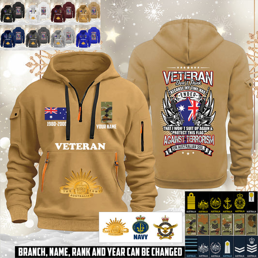 Personalized Australia Soldier/ Veteran With Name, Year And Rank Zip Hoodie Multicolor - 17642880