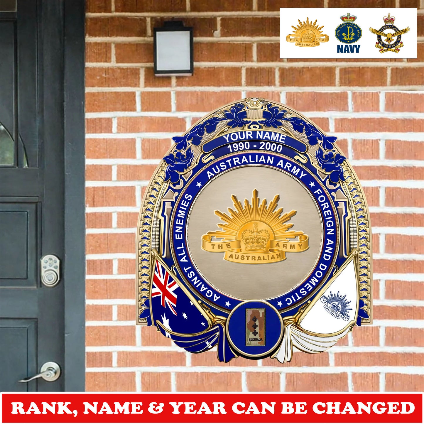 Personalized Rank, Name And Year Australia Soldier/Veterans Wooden Sign - 17730144