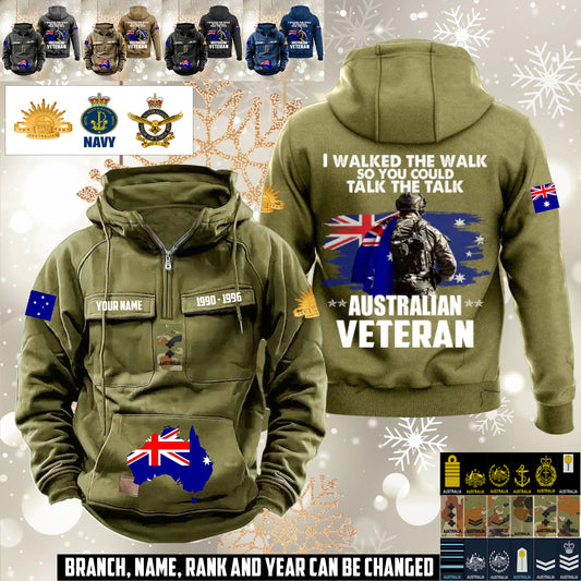 Personalized Australia Soldier/Veteran Vintage Hoodie All Over Printed - 1760313604
