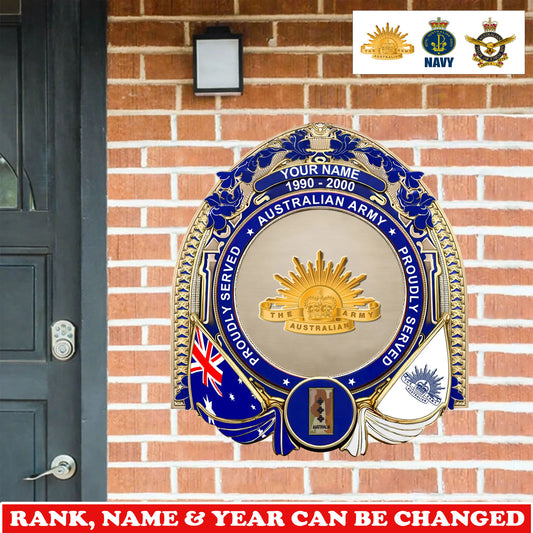 Personalized Rank, Name And Year Australia Soldier/Veterans Wooden Sign - 17736192