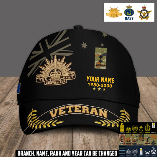 Personalized Name Year & Rank Australia Soldier/Veterans Baseball Cap - 1759968004