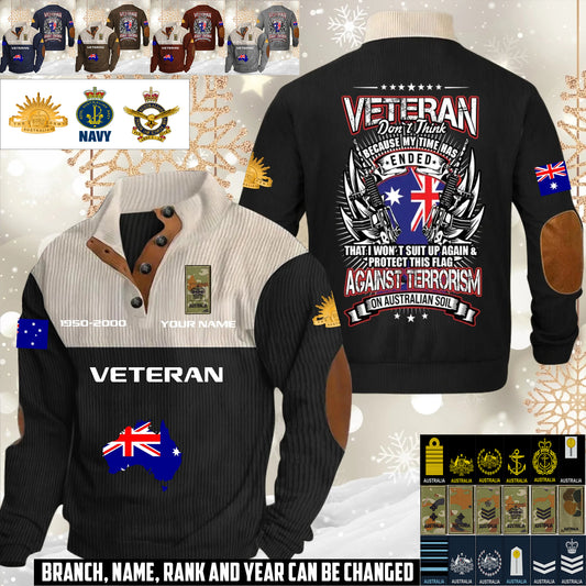 Personalized Australia Soldier/ Veteran With Name, Year And Rank Sports Sweatshirt - 17644608