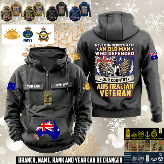 Personalized Australia Soldier/Veteran Vintage Hoodie All Over Printed - 1760400002