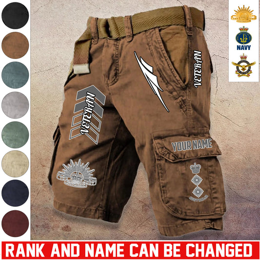 Personalized Australia Soldier/ Veteran With Rank And Name Demin Shorts Multicolor - 17686944