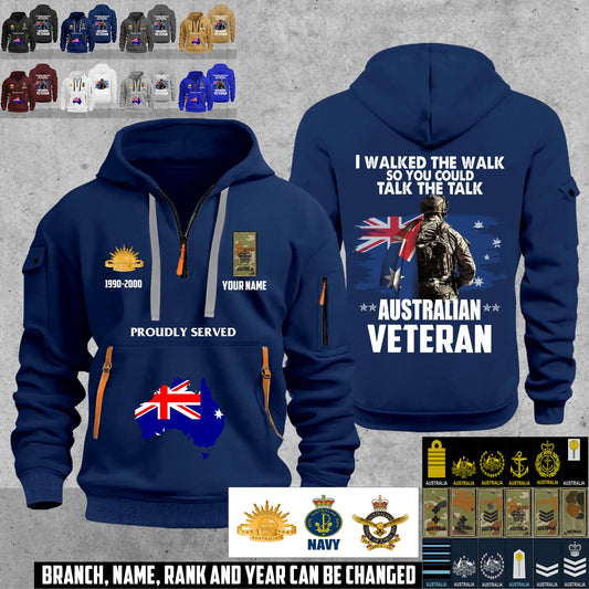 Personalized Australia Soldier/ Veteran With Name, Year And Rank Zip Hoodie Multicolor - 17666208
