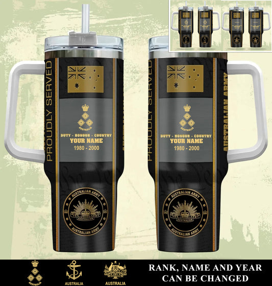 Personalized Australia Veteran/ Soldier With Rank, Year And Name Camo Tumbler - 17434656
