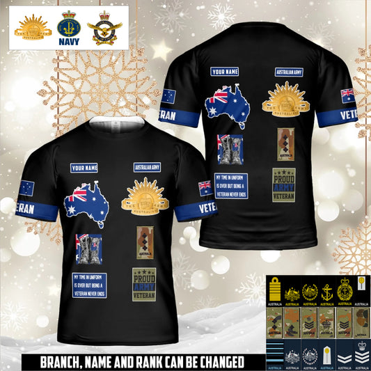 Personalized Australia Soldier/Veteran Camo with Name and Rank Hoodie Sweater All Over Printed - 1762473604