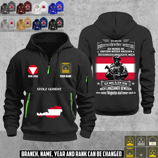 Personalized Austria Soldier/ Veteran With Name, Year And Rank Zip Hoodie Multicolor - 17667936