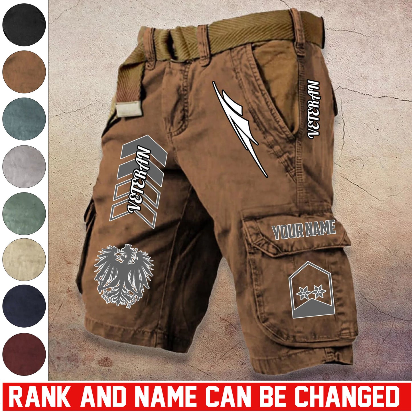 Personalized Austria Soldier/ Veteran With Rank And Name Demin Shorts Multicolor - 17686944