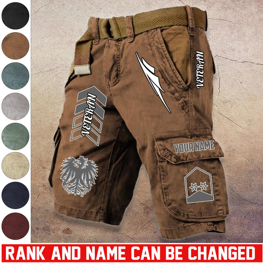 Personalized Austria Soldier/ Veteran With Rank And Name Demin Shorts Multicolor - 17686944