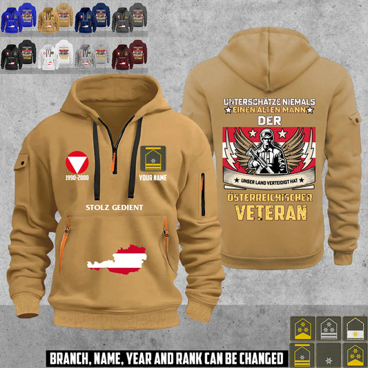 Personalized Austria Soldier/ Veteran With Name, Year And Rank Zip Hoodie Multicolor - 17667072