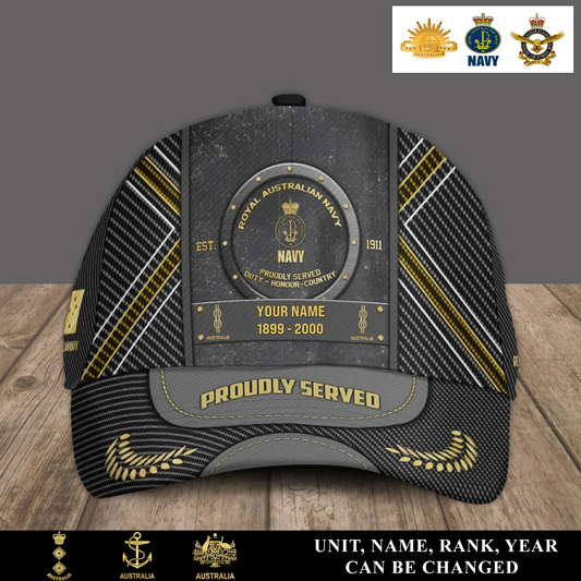 Personalized Rank, Year And Name Australia Soldier/Veterans Baseball Cap - 17429472