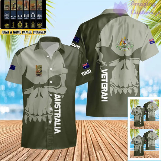 Personalized Australian  Soldier/ Veteran Camo With Name And Rank Hawaii Shirt 3D Printed  - 1602240001