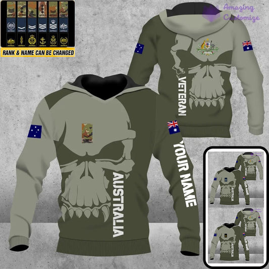 Personalized Australian  Soldier/ Veteran Camo With Name And Rank Hoodie 3D Printed  - 1602240001