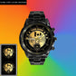 Personalized Canada Soldier/ Veteran With Name Black Stainless Steel Watch - 1714694401  - Gold Version