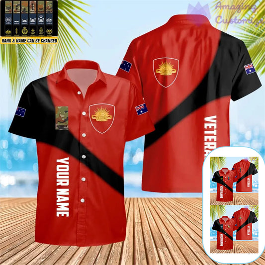 Personalized Australia with Name and Rank Soldier/Veteran Hawaii Shirt All Over Printed - 08042401QA