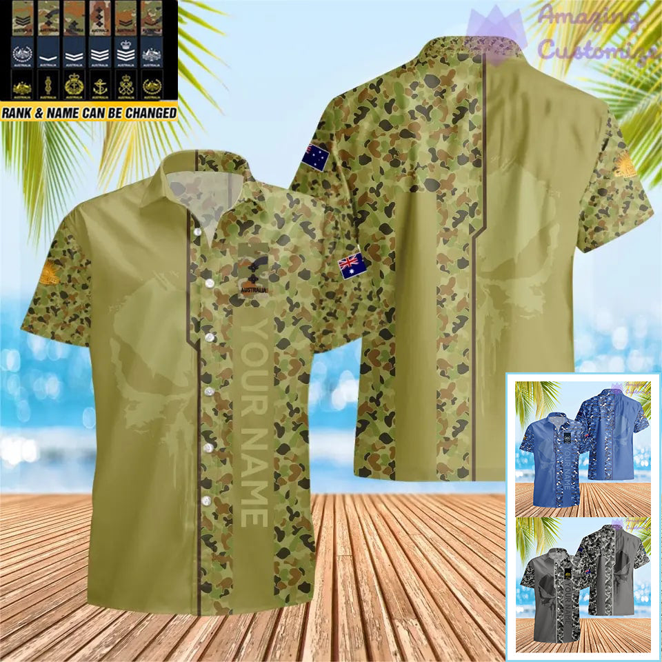 Personalized Australia Soldier/ Veteran Camo With Name And Rank Hawaii Printed  - 17152992