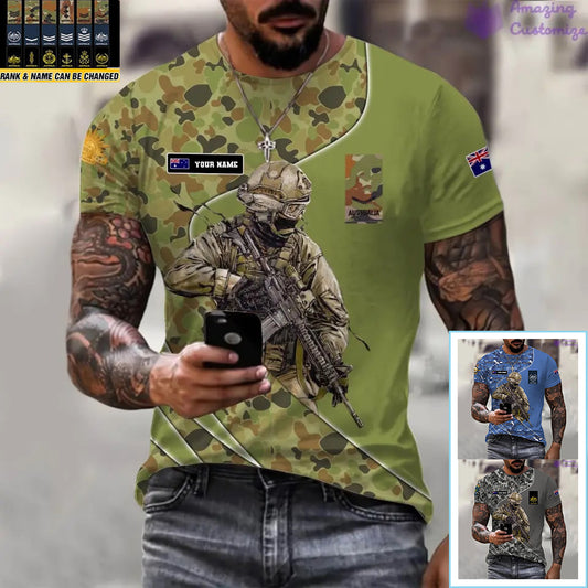 Personalized Australia with Name and Rank Soldier/Veteran T-shirt All Over Printed - 15052401QA