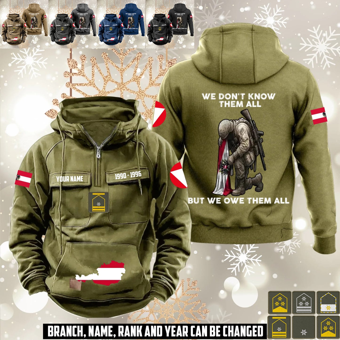 Personalized Austria Soldier/Veteran Vintage Hoodie All Over Printed - 1760313601