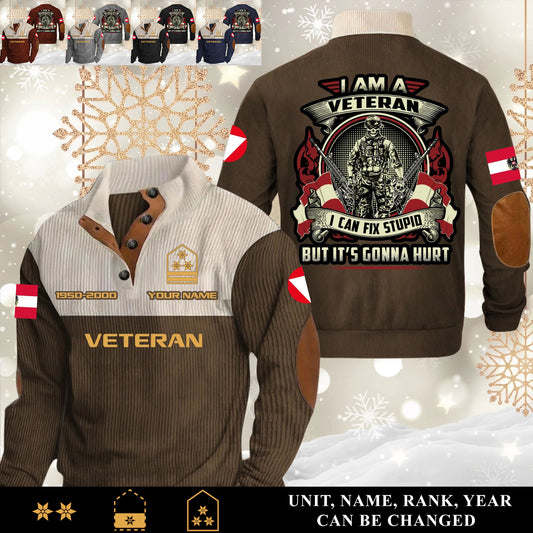 Personalized Austria Soldier/ Veteran With Name, Year And Rank Sports Sweatshirt - 17554752