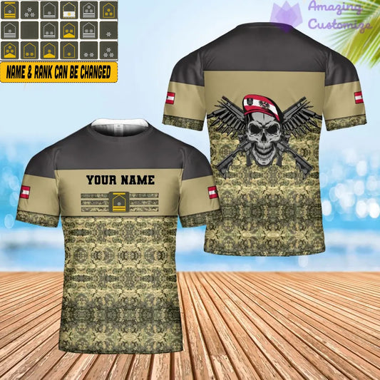 Personalized Austrian Soldier/ Veteran Camo With Name And Rank T-shirt 3D Printed - 0102240001