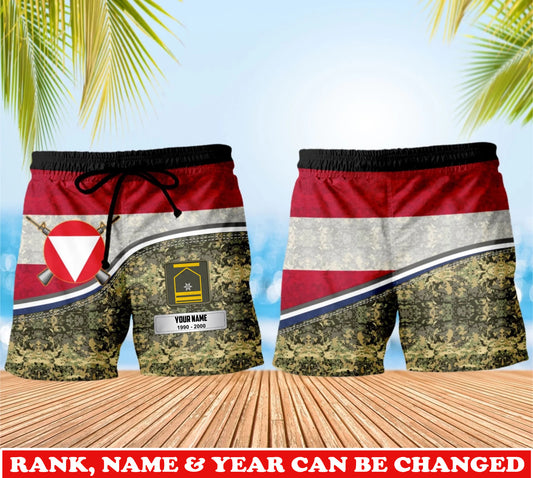 Personalized Austria Soldier/Veteran Camo with Rank, Name & Year Short All Over Printed - 17740512