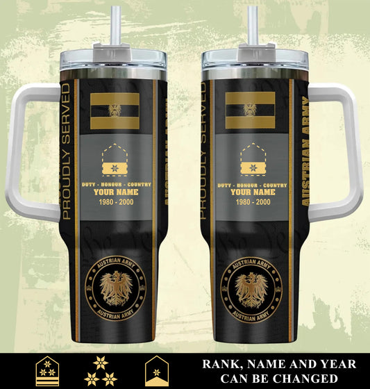 Personalized Austria Veteran/ Soldier With Rank, Year And Name Camo Tumbler - 17434656