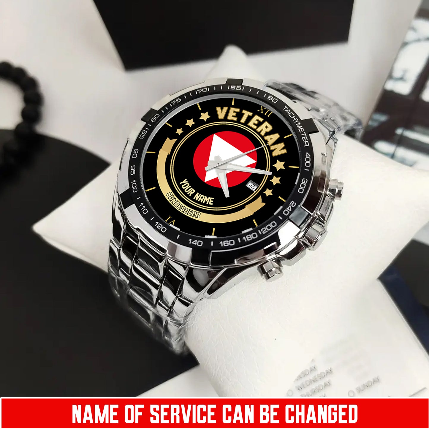 Personalized Name Austria Soldier/Veterans Men Quartz Wristwatch - 17683488