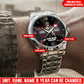Personalized Austria Soldier/Veteran with Name, Year and Rank Diamond-Cut Bezel Watch - 17623872