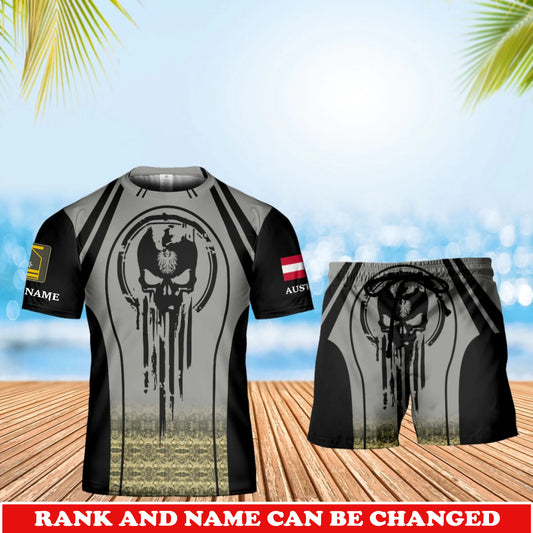 Personalized Austria Veteran/ Soldier With Rank and Name Combo T-Shirt + Short All Over Print - 17741376
