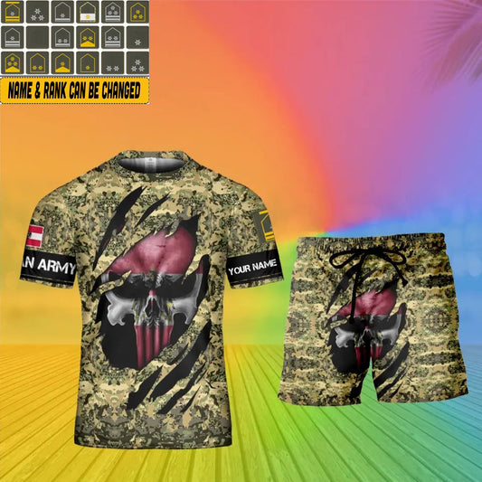 Personalized Austrian Soldier/ Veteran Camo With Name And Rank Combo T-Shirt + Short 3D Printed -08042402