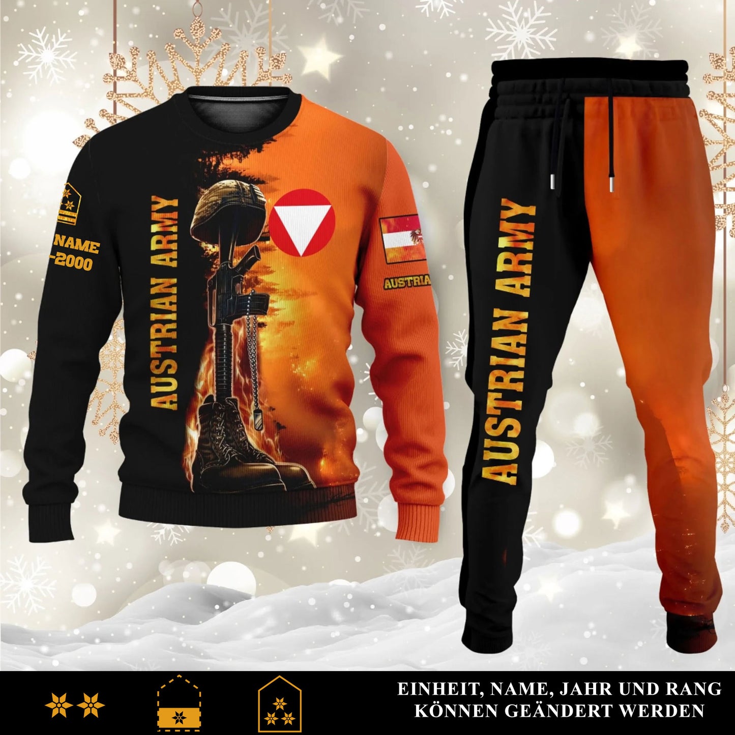 Österreichisches Set Pullover + Jogginghose – mit Name, Rang & Jahr personalisierbar - 17284320