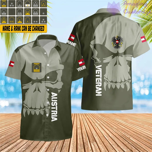 Personalized Austrian Soldier/ Veteran Camo With Name And Rank Hawaii Shirt 3D Printed - 1602240001
