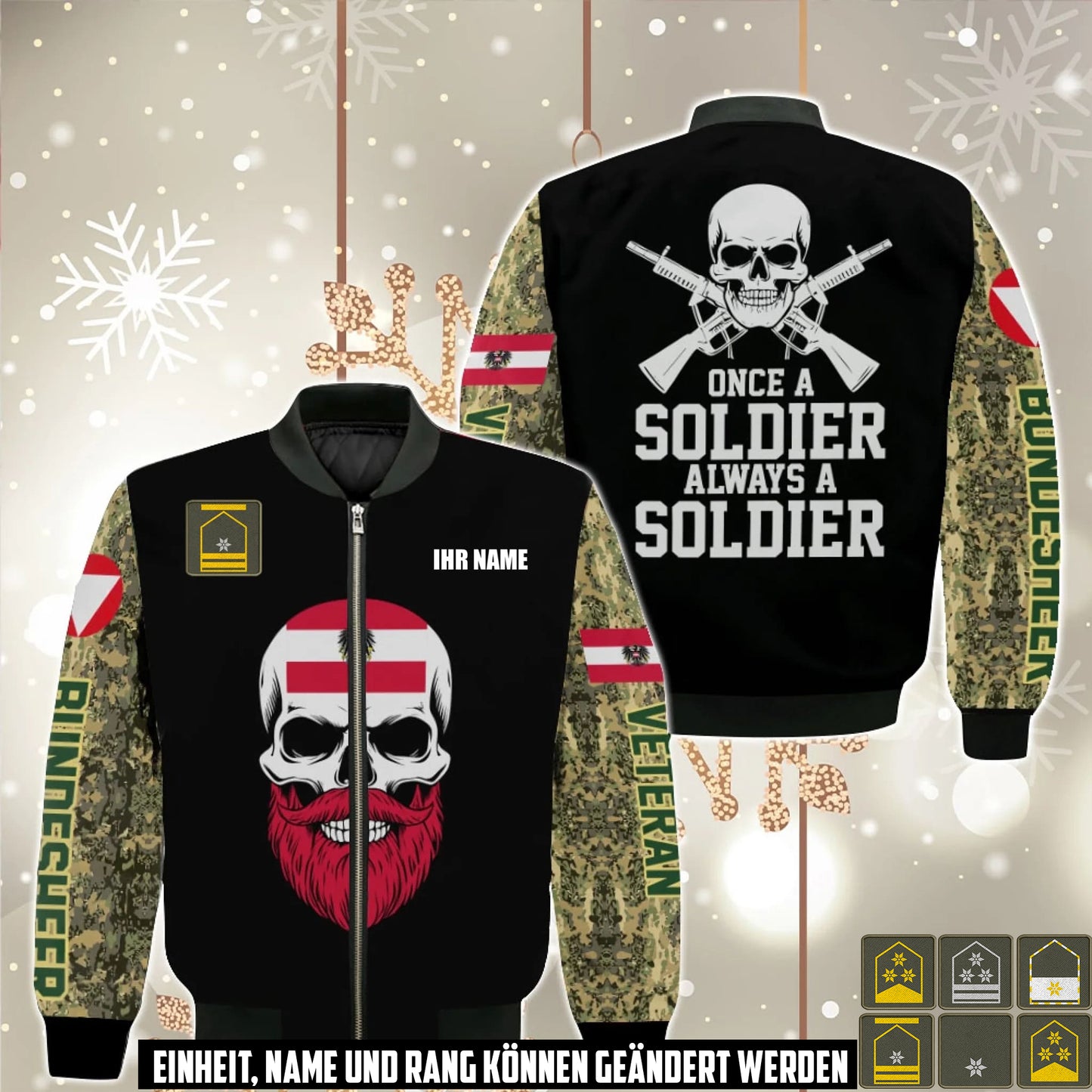 Österreich Veteran Tarn Bomberjacke – Mit Name & Rang personalisierbar - 17580672