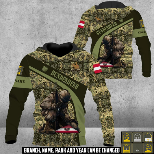 Personalized Austria Soldier/Veteran with Name and Rank Hoodie All Over Printed - 17416512