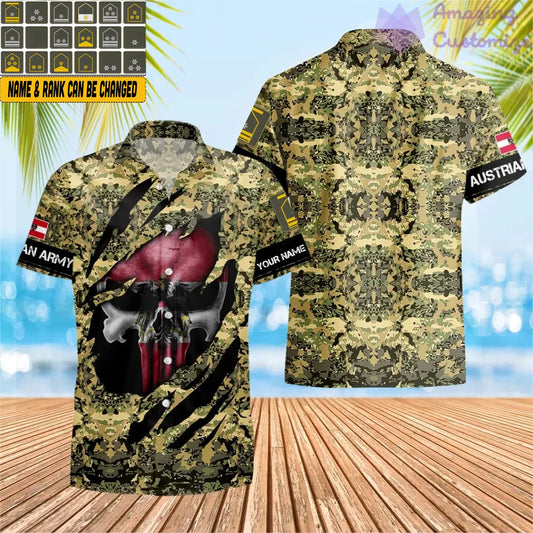 Personalized Austria Soldier/Veteran with Name and Rank Hawaii Shirt 3D All Over Printed - 08042402QA